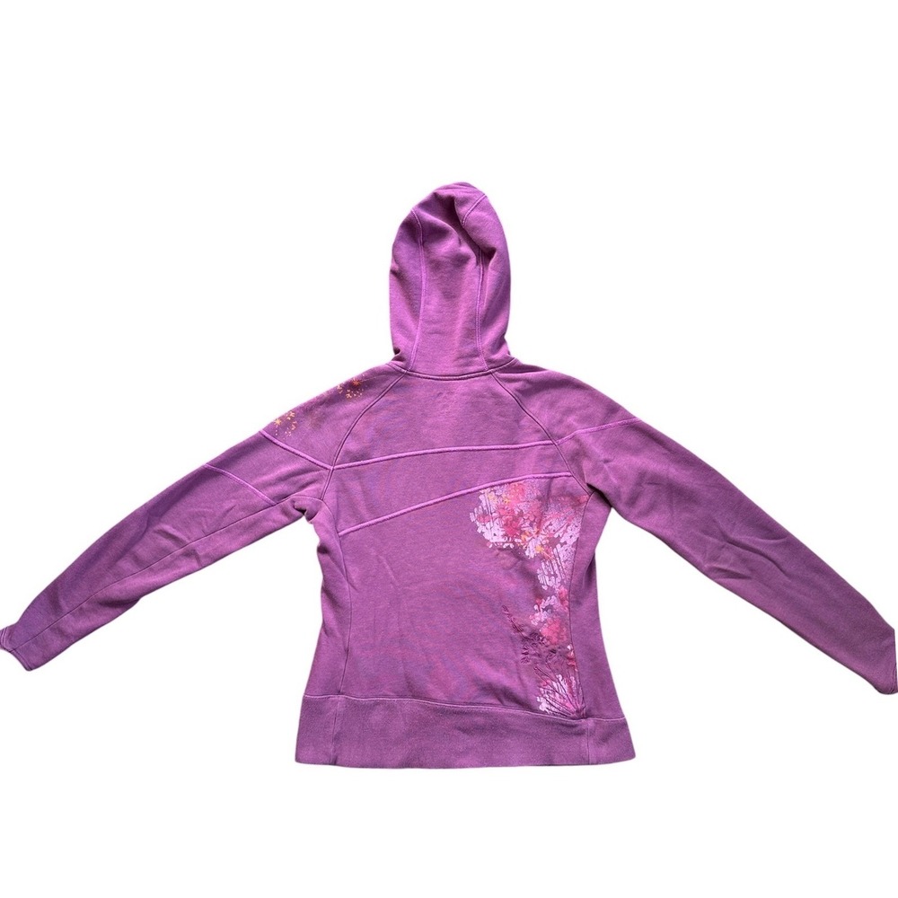 Mountain Hardwear Full Zip Hoodie Women Large Purple Floral Fleece Jacket OL3926 - Picture 4 of 9